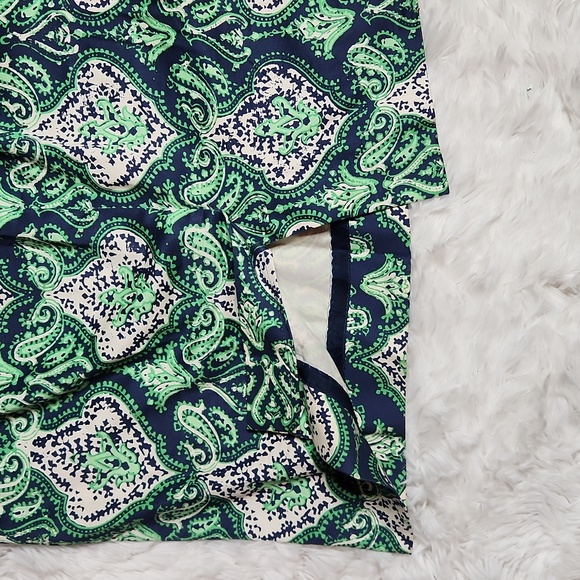 J. Crew no. 2 pencil skirt Paisley ornamental design in blue and green size 2 - Picture 6 of 9